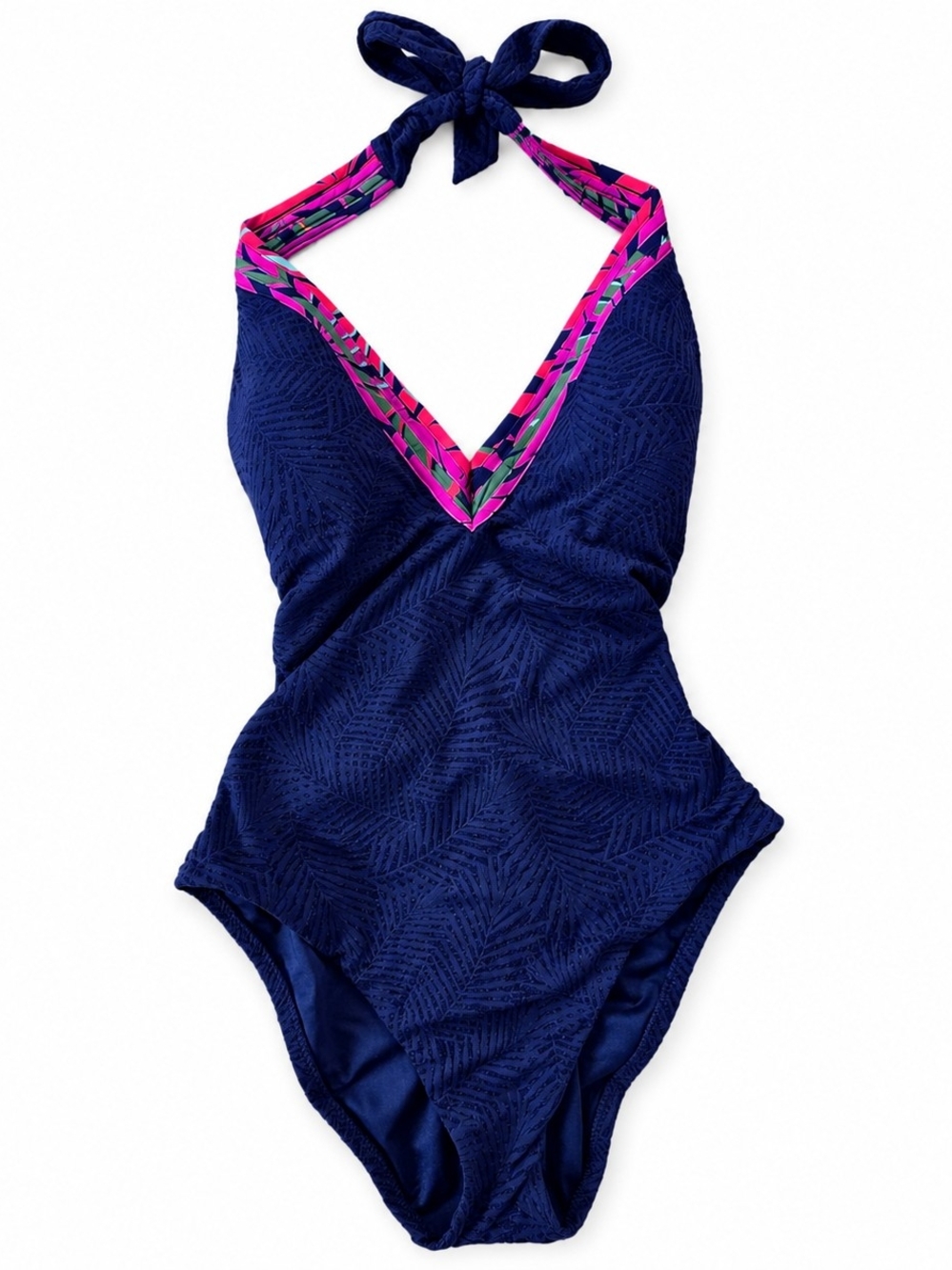 Trina Turk Daintree One-Piece Swimsuit Women's Size 6 Textured Halter NWOT